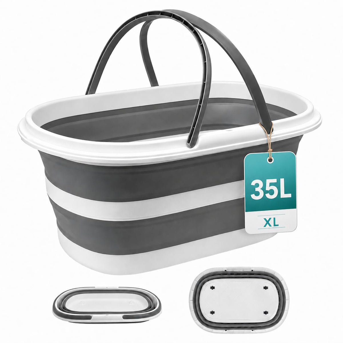Goderewild 35L Collapsible Laundry Basket, Foldable Mop Bucket