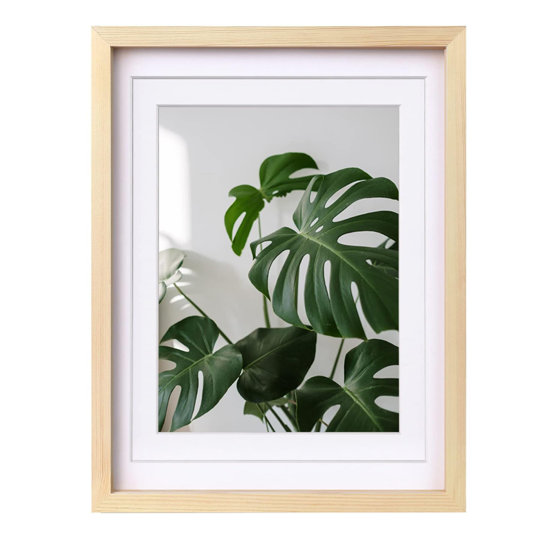 Egofine 12x16 Picture Frame Natural Wood with Plexiglass Made of Solid, Display Pictures 9x12/11x14 with Mat or 12x16 Without Ma