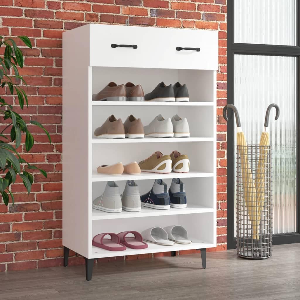 vidaXL Shoe Cabinet White 23.6&quot;x13.8&quot;x41.3&quot; Engineered Wood