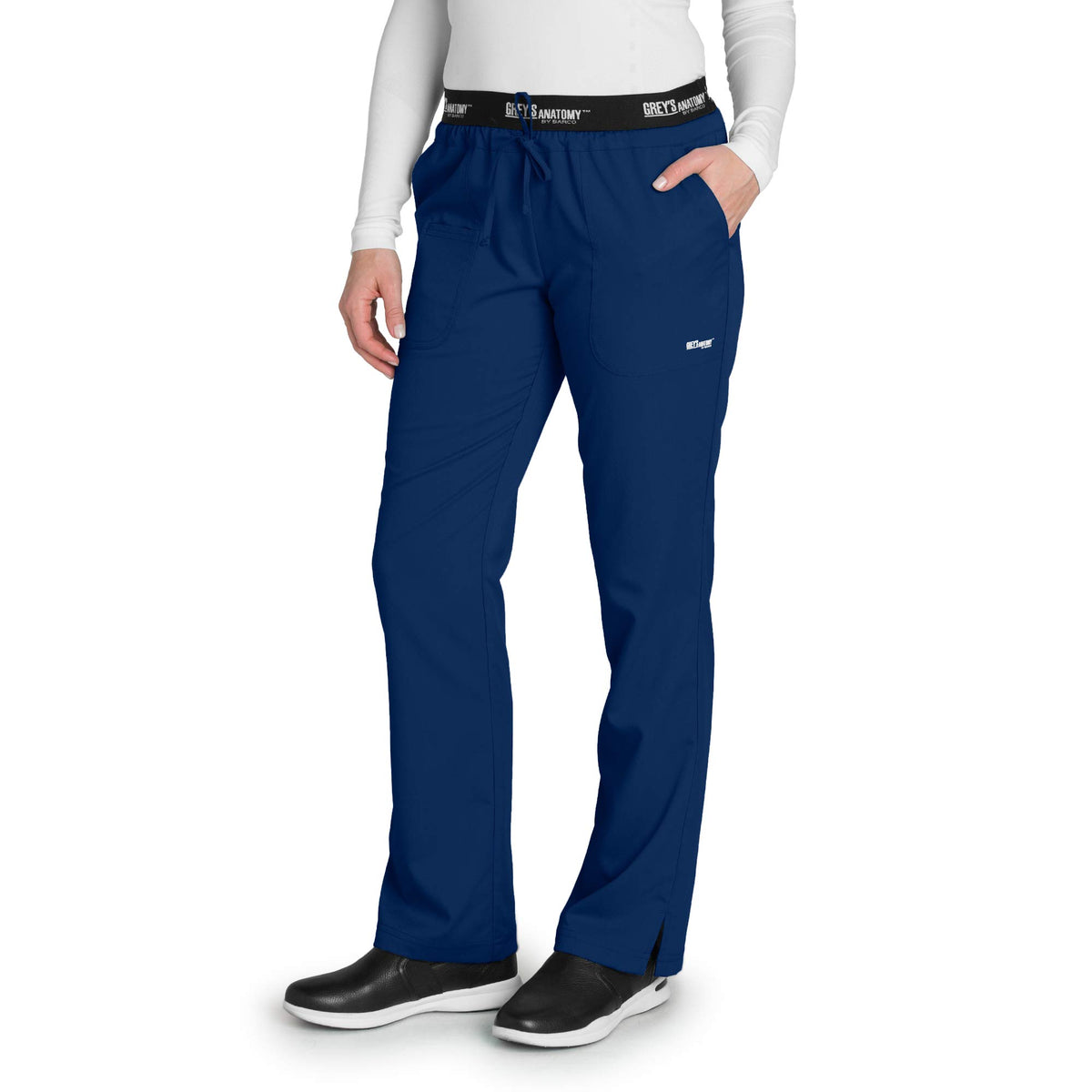 Greys Anatomy 4275 3 Pkt Logo Waist Pant With Drawstring (Indigo, Xxxx-Large)