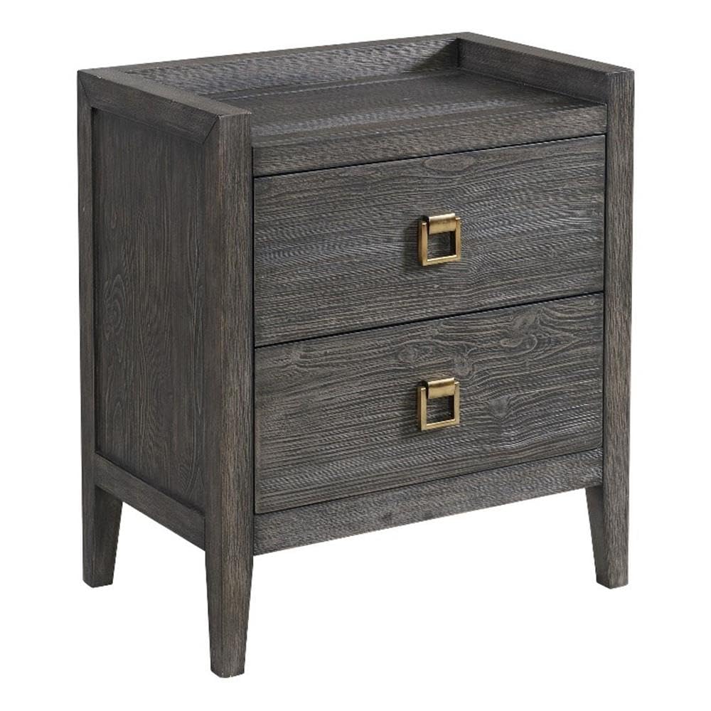 Intercon Portia 24&quot; Wide Bedroom Nightstand with 2 Drawers, Brushed Brindle Furniture