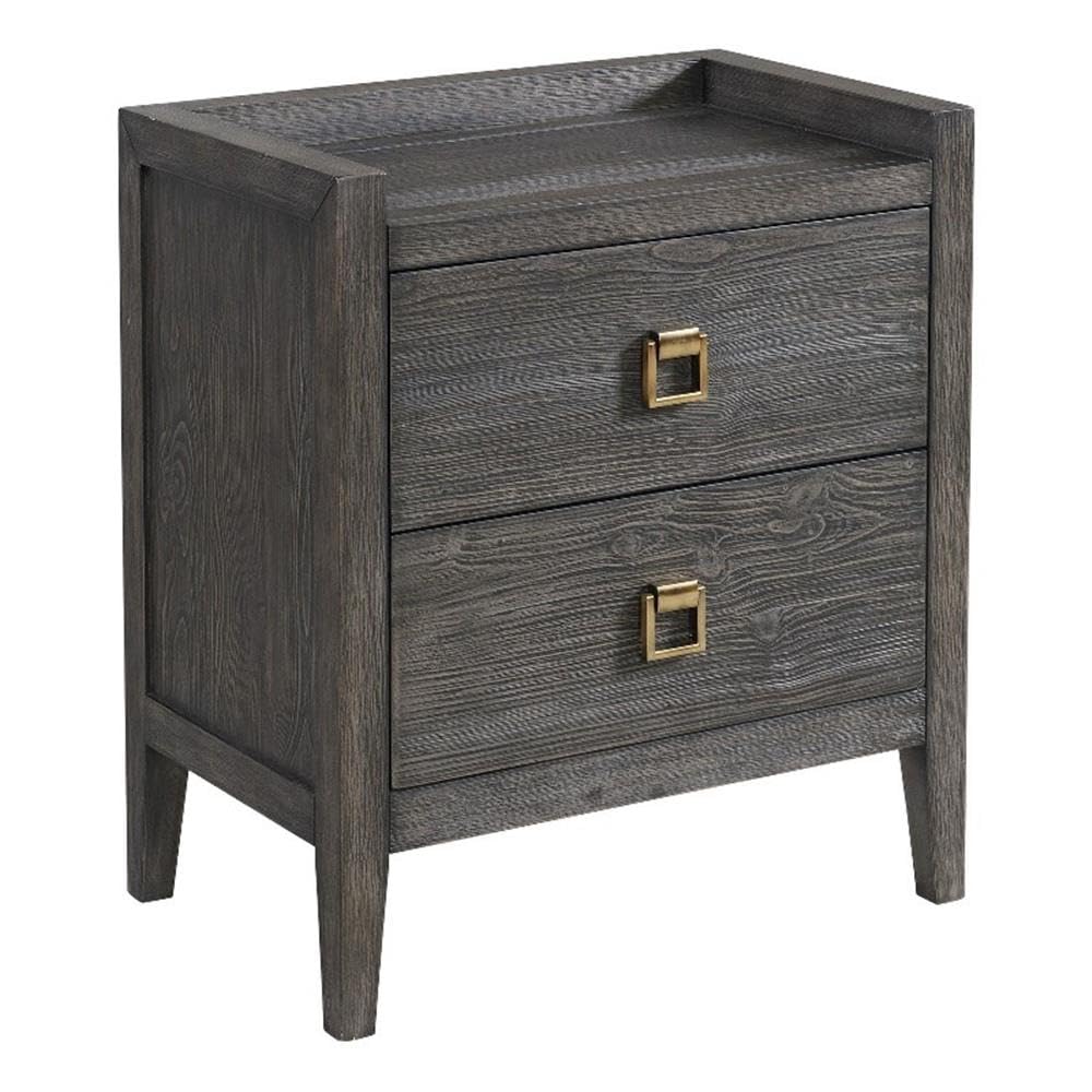 Intercon Portia 24" Wide Bedroom Nightstand with 2 Drawers, Brushed Brindle Furniture