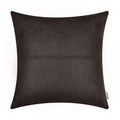 Brawarm Faux Leather Throw Pillow Covers 22 X 22 Inches, Coffee Leather Pillow Cover, Hand Stitched Leather Decorative Pillow Co
