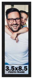 3.5x8.5 Frame Black Picture Frame - Modern Photo Frame Includes UV Acrylic Shatter Guard Front, Acid Free Foam Backing Board, Ha