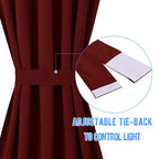 Nicetown Blackout Patio Door Curtains For Christmas - Window Decoration Privacy Thermal Insulated French Front Sidelight Panel Curtain For Glass Door (25W By 72L Inches, Burgundy, 1 Panel)