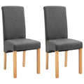 vidaXL Dining Chairs Set of 2 - Upholstered Side Chairs - Gray Fabric - Modern Wood Frame - Ideal for Dining and Living Rooms - 16.5" W x 21.5" D x 37.8" H