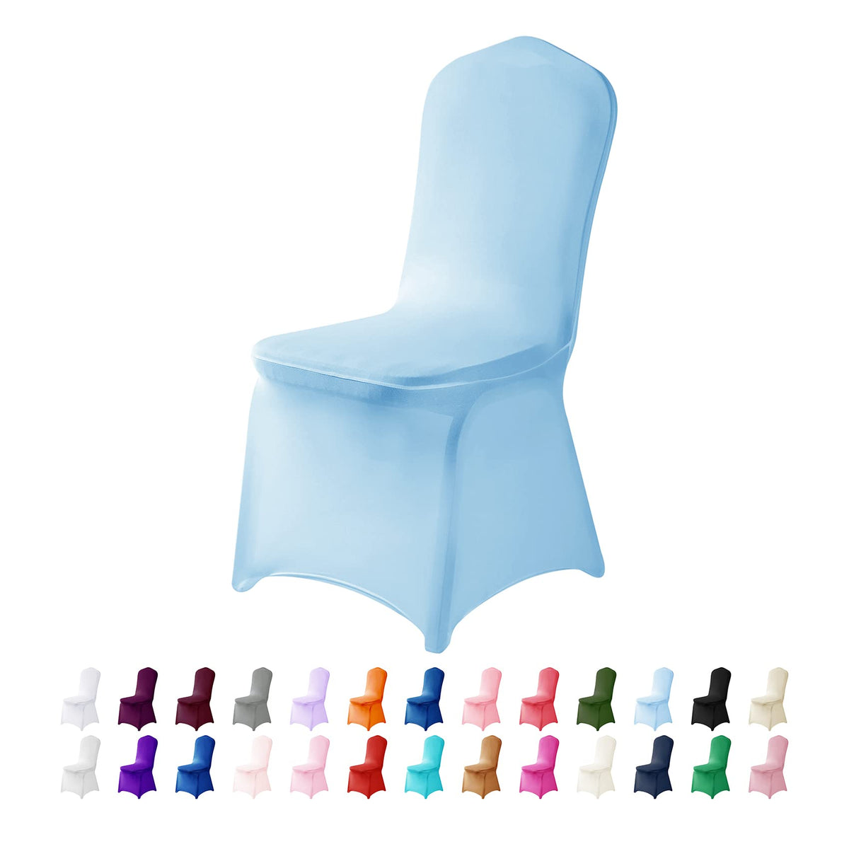 Spandex Chair Cover,12Pcs ,Chair Covers,Living Room Chair Covers,Removable Chair Cover Washable Protector Stretch Chair Cover For Party, Banquet,Wedding Event,Hotel(Blue Mist)