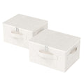 ENUMAIL Underbed Storage Baskets with Lids,17.7x13.7x9.8in,Beige,2 Pack