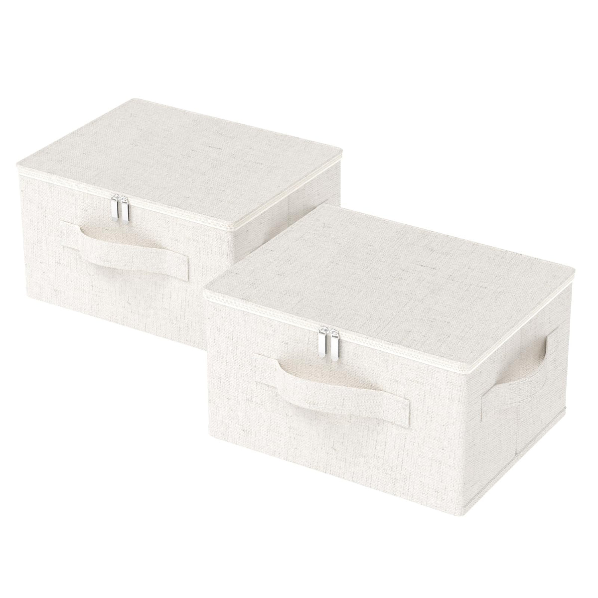 ENUMAIL Underbed Storage Baskets with Lids,17.7x13.7x9.8in,Beige,2 Pack