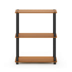 Furinno Turn-S-Tube 3-Tier Compact Multipurpose Shelf Display Rack With Square Tube, Light Cherry/Black