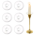 Hewory Glass Bobeches for Candlestick Holders, 12 Pcs Candle Drip Protectors Candle Rings for Tapers, Candle Drip Catcher for Ca
