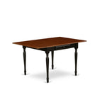 East West Furniture Mzan5-Bch-W 5 Piece Kitchen Table & Chairs Set Includes A Rectangle Dining Room Table With Dropleaf And 4 Dining Chairs, 36X54 Inch, Black & Cherry