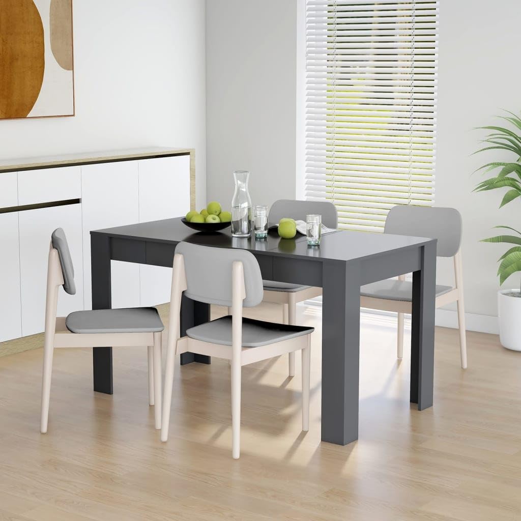 vidaXL Dining Table Gray 55.1&quot;x29.3&quot;x30&quot; Chipboard