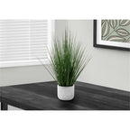 Monarch Specialties I 9574 Artificial Plant, 21' Tall, Grass, Indoor, Faux, Fake, Table, Greenery, Potted, Real Touch, Decorative, Green Grass, White Pot
