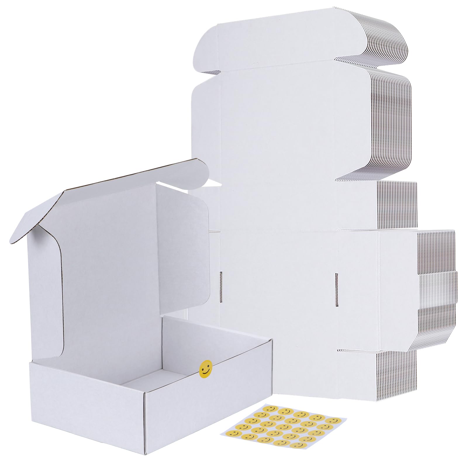 Rlavbl 10X7X3 Shipping Boxes Set Of 25, White Corrugated Cardboard Box For Packing, Mailing, Business