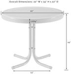 Crosley Furniture Gracie Weather Resistant Retro Metal Outdoor Side Table For Patio, Deck, Porch, Caribbean Blue