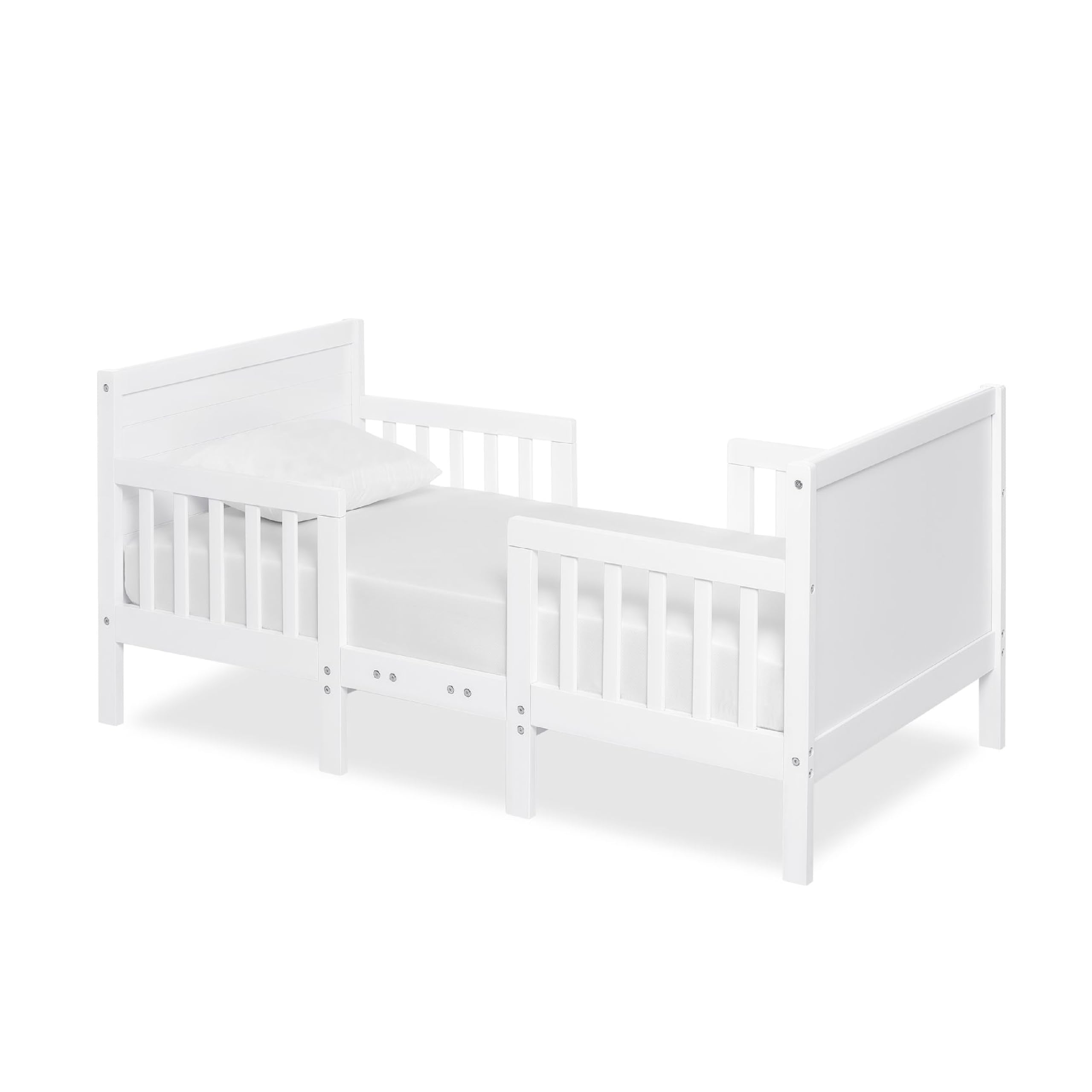 Dream On Me Hudson 3 In 1 Convertible Toddler Bed In White, Greenguard Gold Certified, JPMA Certified, Non Toxic Finishes, Made 