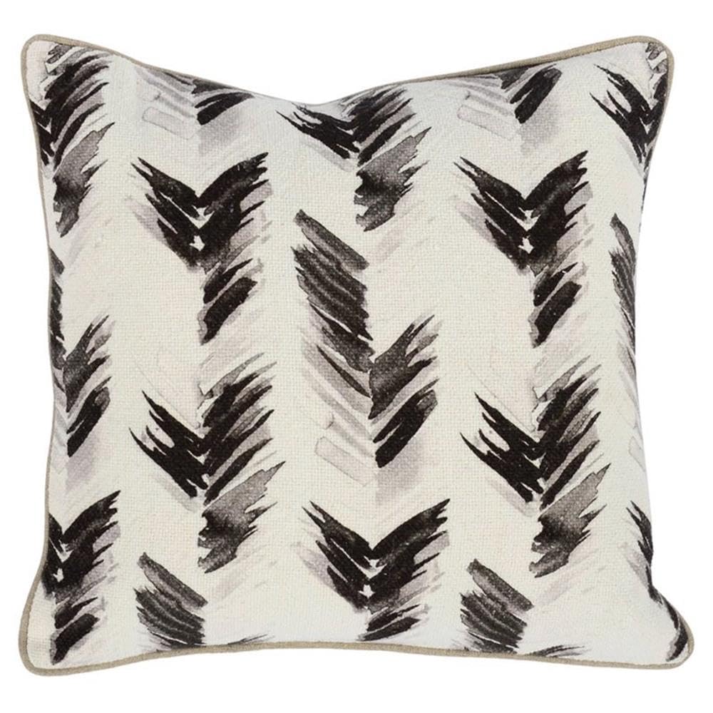 Kosas Home Carell Furniture 20X20 Cotton And Linen Fabric Throw Pillow In Ivory/Black