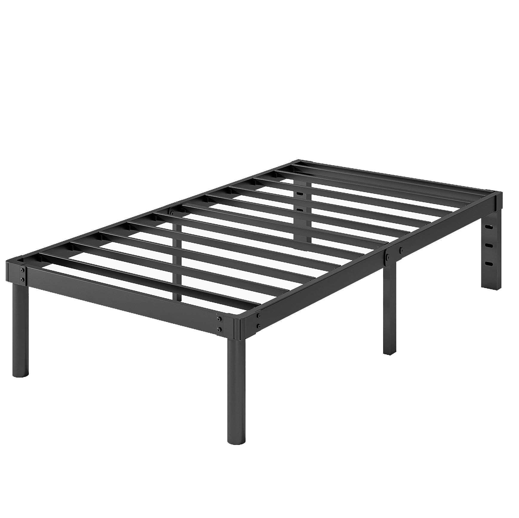 Viisari 18 Inch Metal Twin Bed Frame Heavy Duty Platform Bed Frame No Box Spring Needed Easy Assembly Noise Free Black 4001-18B