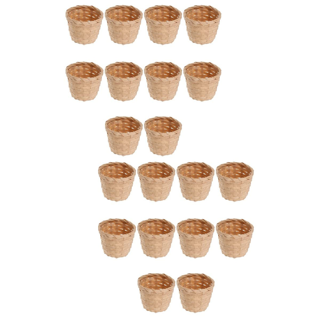 DOITOOL 20PCS Mini Woven Baskets for Treats and Decor, Mini Woven Baskets without Handles for Party Favors Crafts Decor (7.5x7.5
