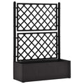 vidaXL Garden Raised Bed Plant Container with Built-in Trellis and Self-Watering System - Weather-Resistant Plastic Structure - 