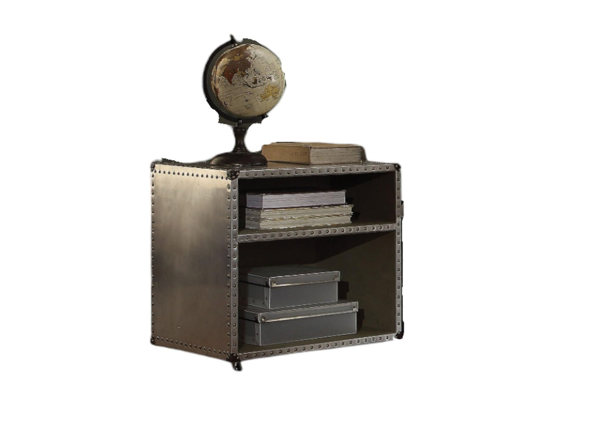 Acme Brancaster Nightstand with Nailhead Trim in Gray