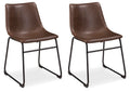 Signature Design By Ashley Mid Century Centiar 18.75' Dining Bucket Chair, 2 Count, Black And Brown
