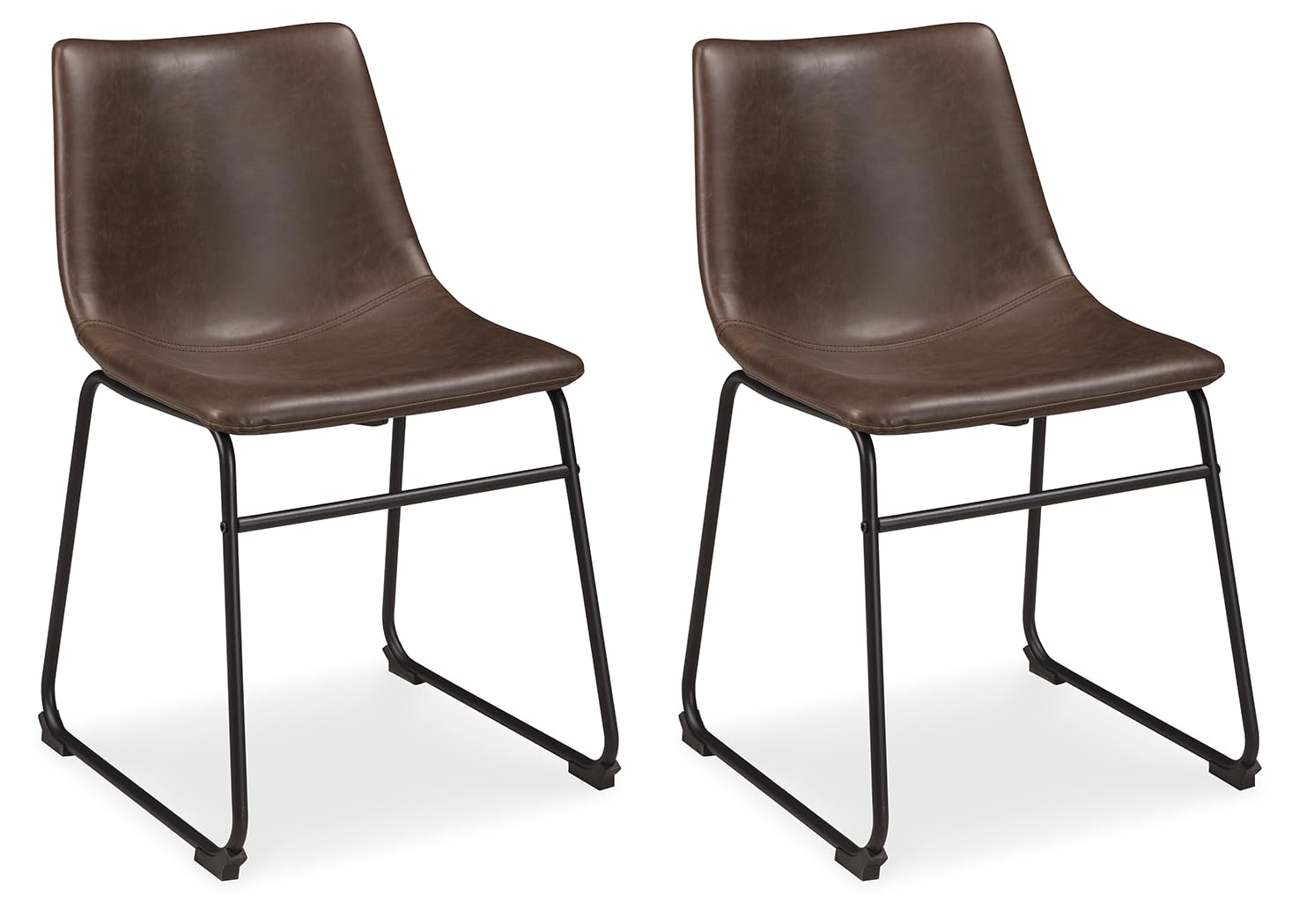 Signature Design By Ashley Mid Century Centiar 18.75' Dining Bucket Chair, 2 Count, Black And Brown