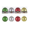 Mega Candles Set of 4 Unscented 3 Inch x 3 Inch Metallic Round Ball Candles, Holidays, Seasonal, Celebrations, Devotional, Churc