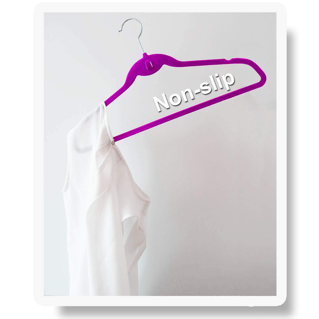 Hozyfrozy Multi-Color Premium Velvet Hangers With Mini Hooks, Pack Of 50, Non-Slip Space Saving Cascading Clothes And Suit Hange