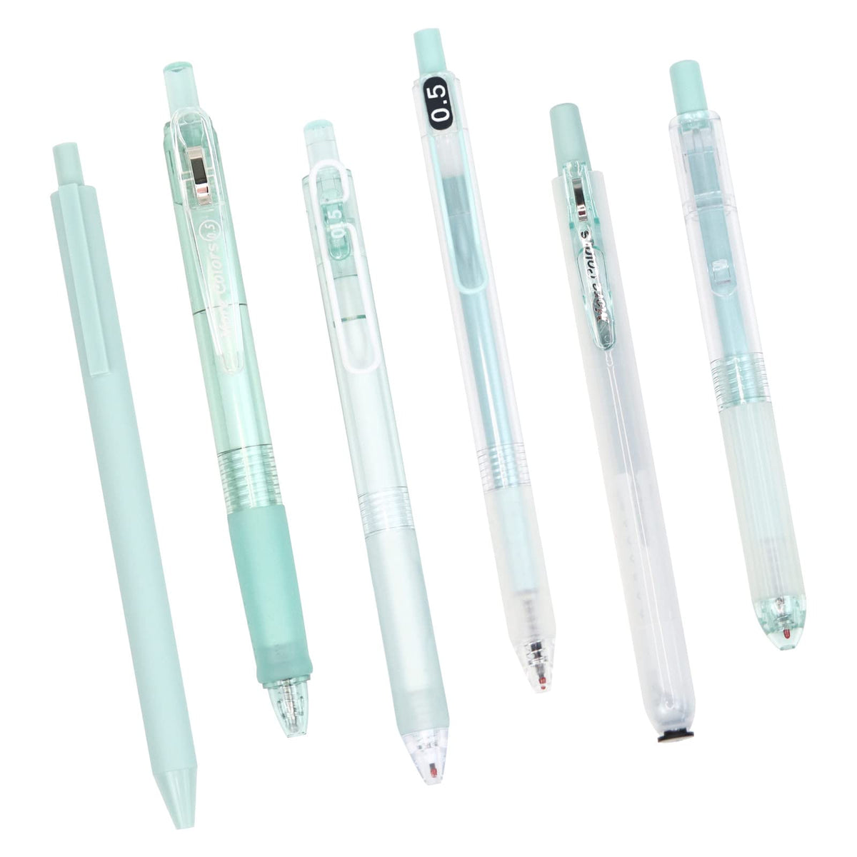 Buqoo Gel Pens Set, 5Pack Black Gel Pen Fine Point 0.5Mm Retractable Gel Ink With 1Pack Color Highlighter For School Home Office