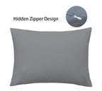 Imaylex Soft 100% Egyption Cotton Zipper Pillow Case, Cozy And Lightweight Pillowcase, Set Of 2, Grey, Standard, 20'' X 26''
