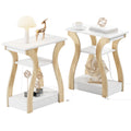 Fromjbest End Table Set Of 2 With Charging Station, Side Table With Usb Ports And Outlets, Nightstand, 3 Tier End Table With Sto