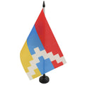 Nagorno-Karabakh Table Flag 5' X 8' - Karabakh Desk Flag 21 X 14 Cm - Black Plastic Stick And Base - Az Flag
