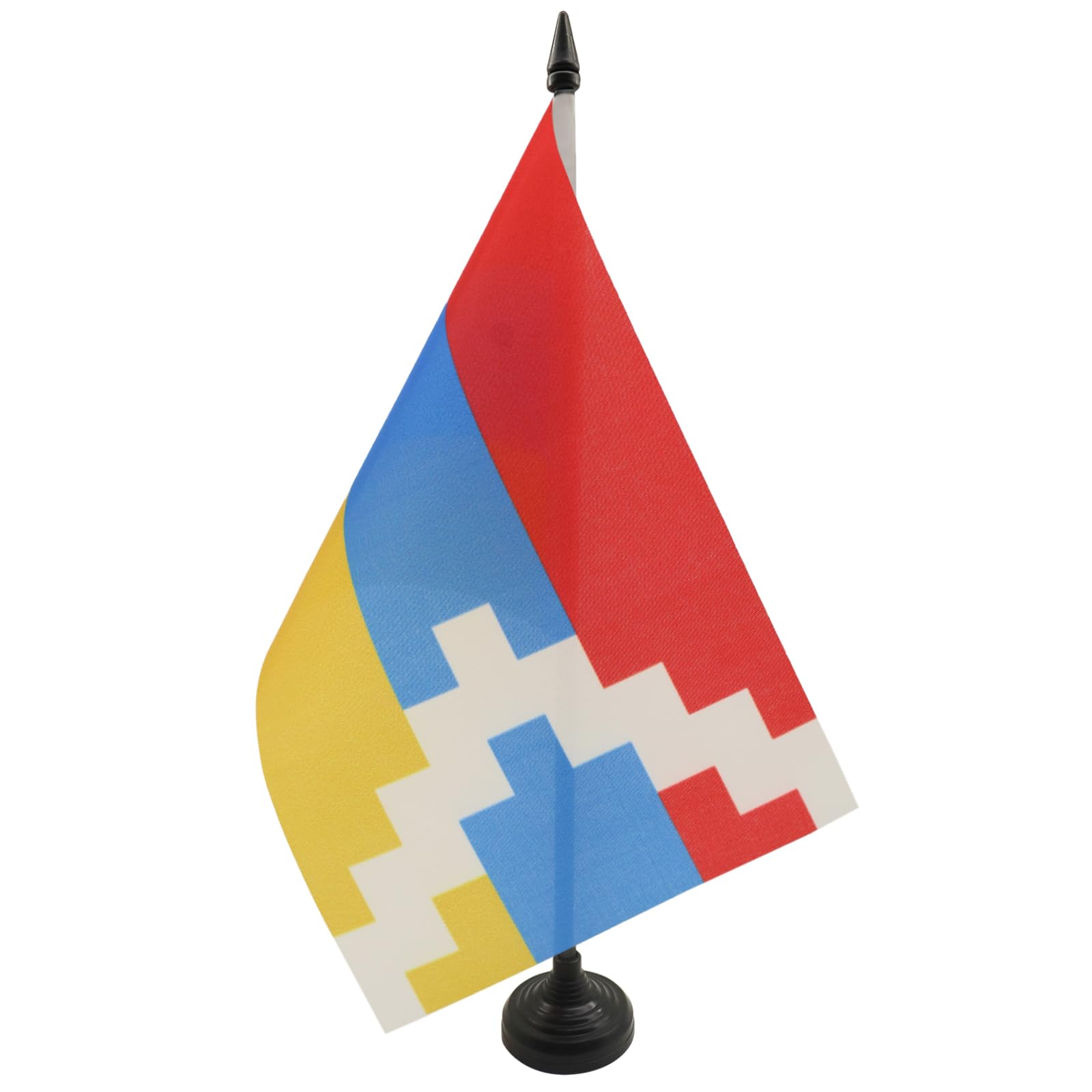 Nagorno-Karabakh Table Flag 5' X 8' - Karabakh Desk Flag 21 X 14 Cm - Black Plastic Stick And Base - Az Flag