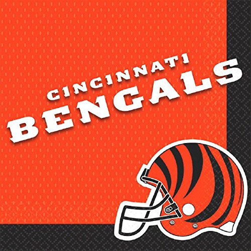 'Cincinnati Bengals'' Luncheon Square Paper Napkins, 6.5'' - (16 Pieces) Perfect for Game Day Celebrations & Tailgates