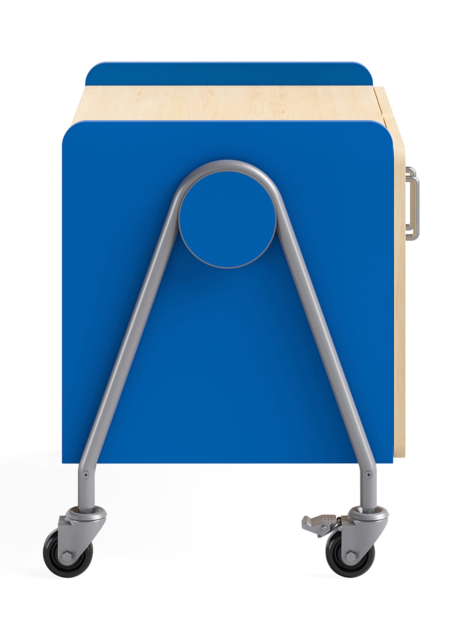 Safco Products 3933SBU Whiffle Typical 13, Double Column 4-Tote 2-Shelf Doored Rolling Storage Cart w Magnetic Dry-Erase Back, Spectrum Blue, 27 1/4&quot; H, 27.25&quot; Tall