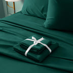 Bysure 6 Pieces Bed Sheets Set(Queen, Dark Forest Green) - Hotel Luxury Super Soft 1800 Thread Count 100% Microfiber Sheets With