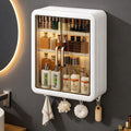 Multipurpose Bathroom Organiser Without Drill Plastic Wall Mounted Storage Cabinet For Kitchen And Bathroom With Shelves & Door|