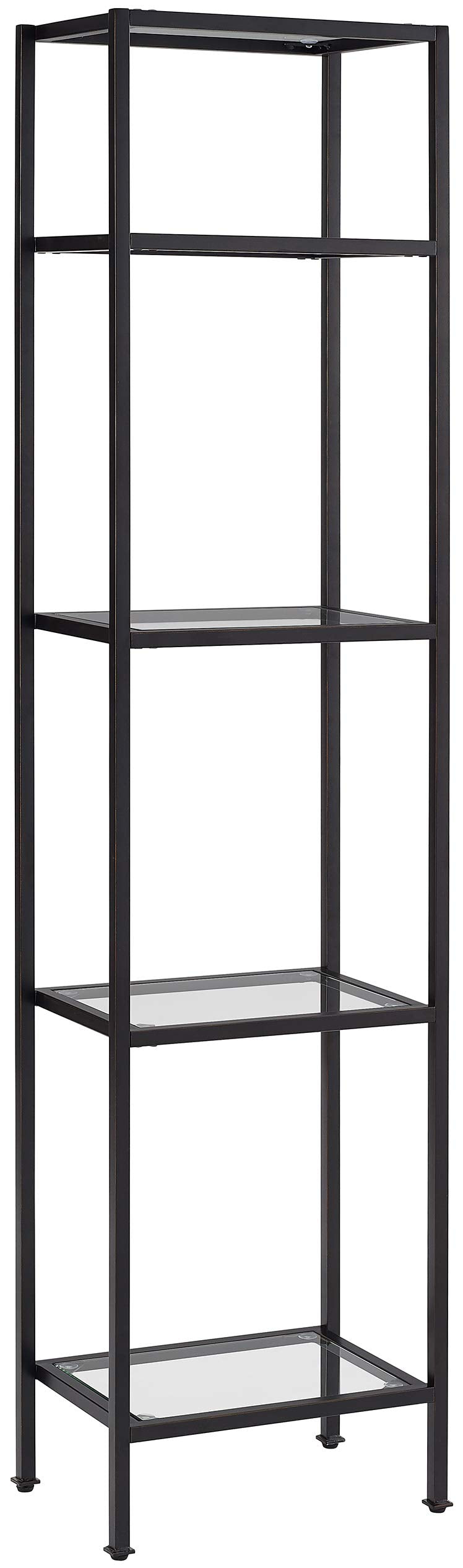 Crosley Furniture Aimee Narrow Bookshelf with Glass Shelves, Bookcase Storage, Oil-Rubbed Bronze