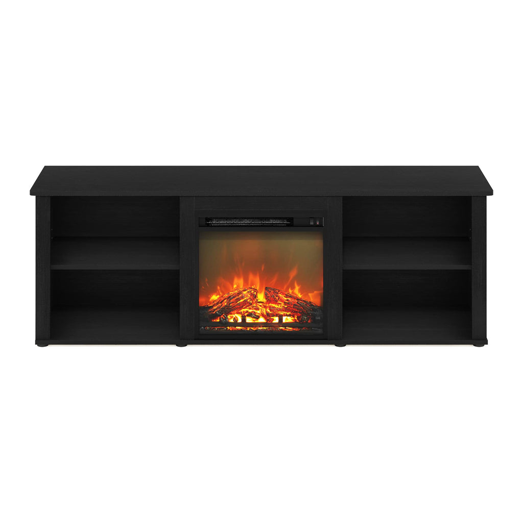 Furinno Classic 70 Inch TV Stand with Fireplace, Americano