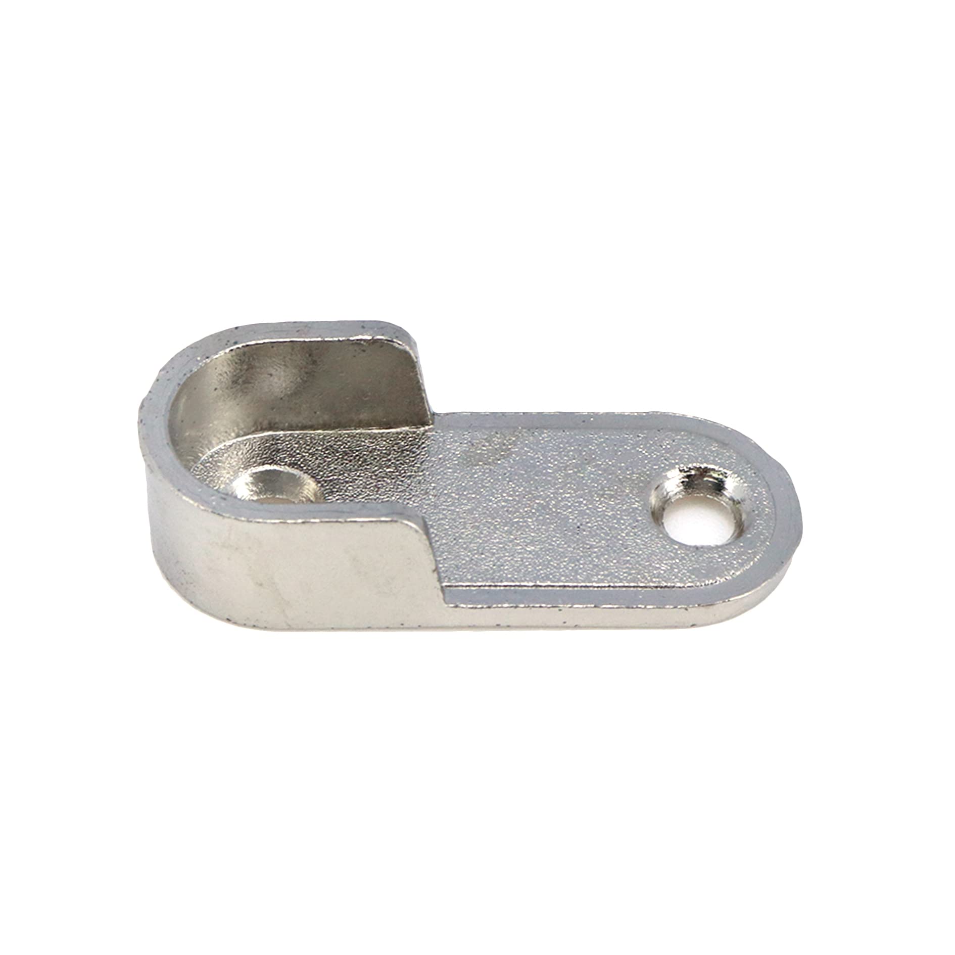 Mcredy 2 Pair Zinc Alloy Oval Hanging Rail Rod Holder End Bracket Support For Wardrobe Closet Silver 0.63' Inner Size