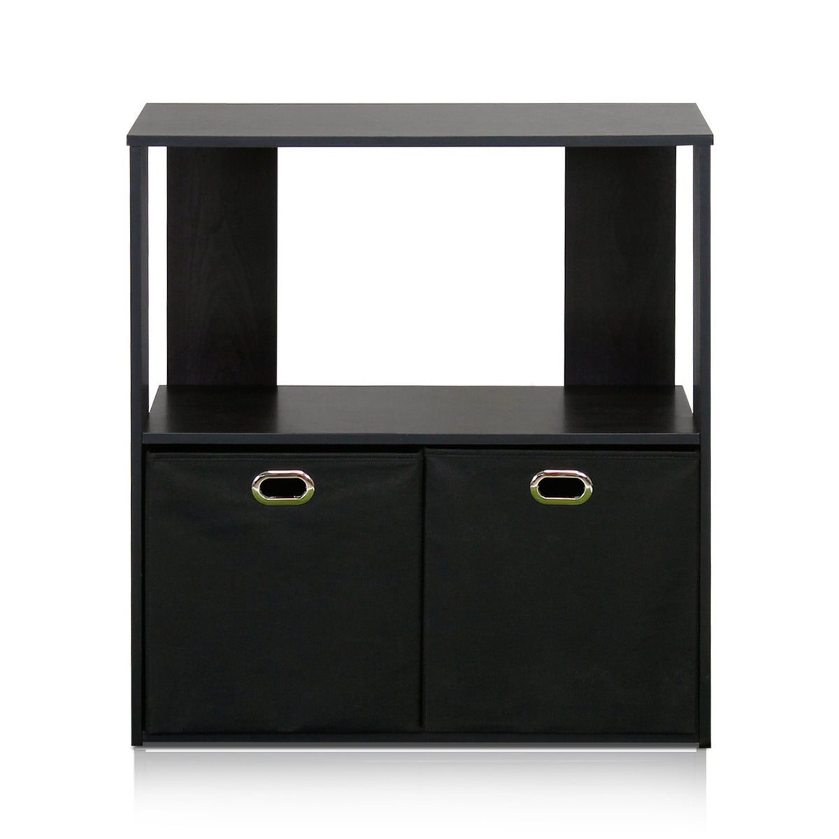 Furinno 2-Tier Simplistic Organizer With Bin Drawers, Espresso/Black