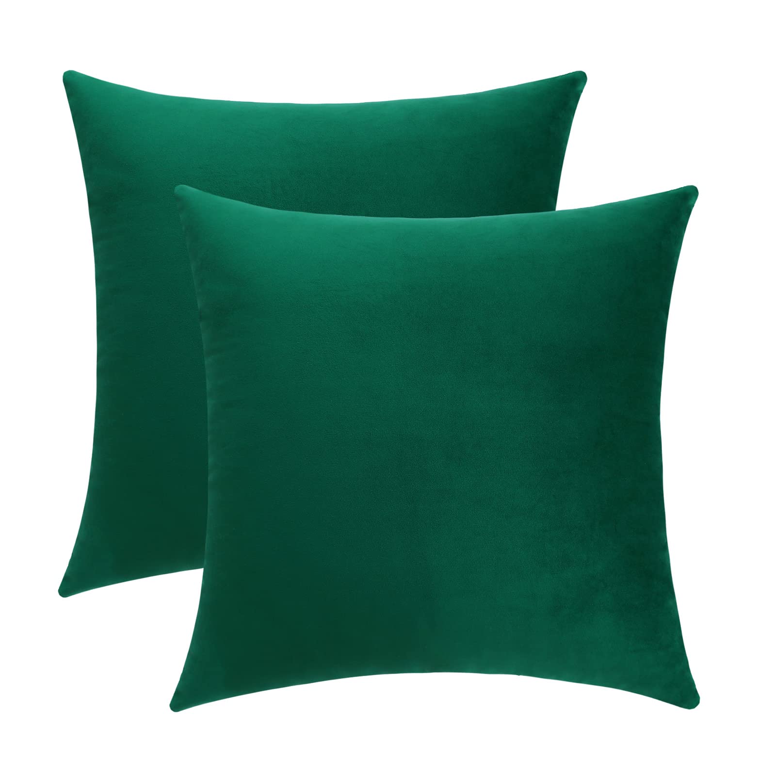 Jeneoo Comfy Soft Thick Christmas Velvet Throw Pillow Covers for Sofa Couch, Decorative Solid Square Cushion Cases for Bedroom C