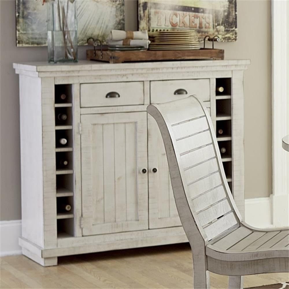 Progressive Furniture Willow Server, Distressed White