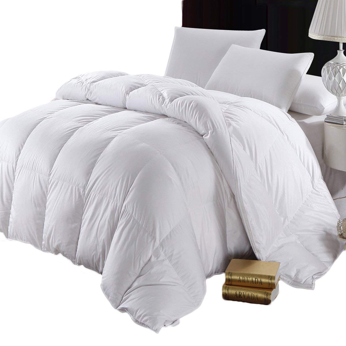 Down Comforter 500-Thread-Count, Down Duvet Insert, 100% Cotton Shell 500 Tc - 750 Fill Power - Down Comforter King, King Size W