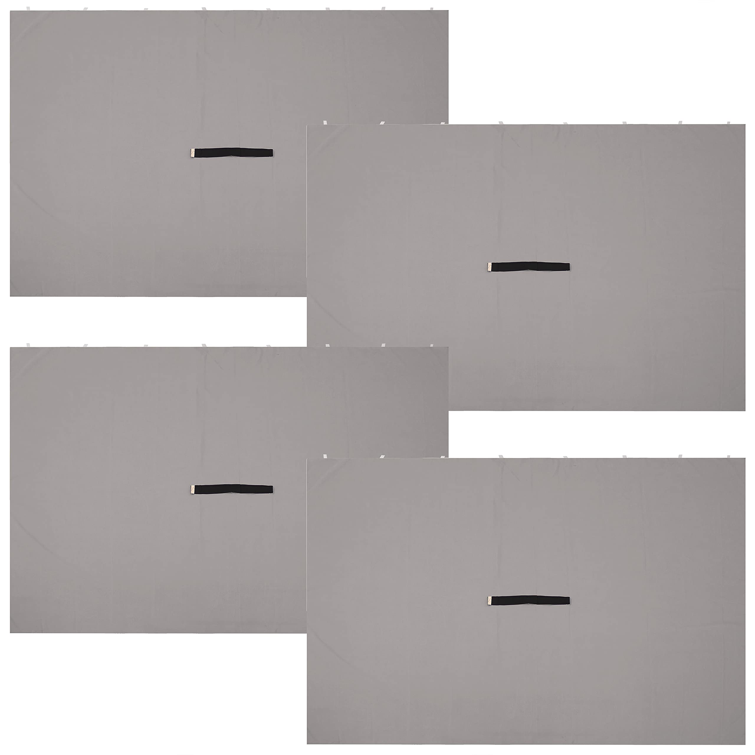Sunnydaze 80 x 103 Inch Polyester 4-Piece Gazebo Sidewall Set - Gazebo Curtains Only - Provides Shade and Privacy - Gray