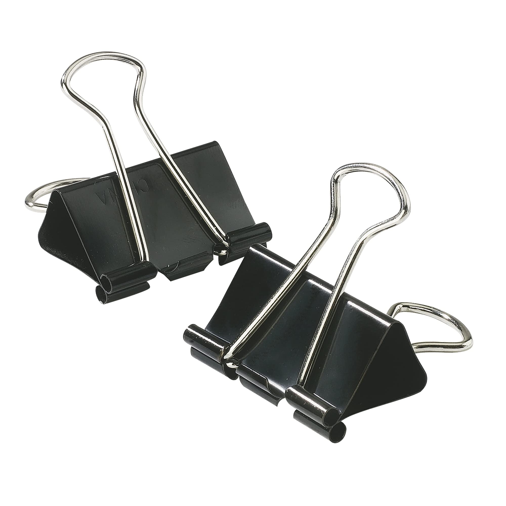 Office Depot Brand Binder Clips, Small, 3/4' Wide, 3/8' Capacity, Black, Box Of 12