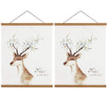 2 Pack Magnetic Poster Hanger Frame, 20x28 20x30 20x26 Light Wood Wooden Magnet Canvas Artwork Print Dowel Poster Hangers Frames