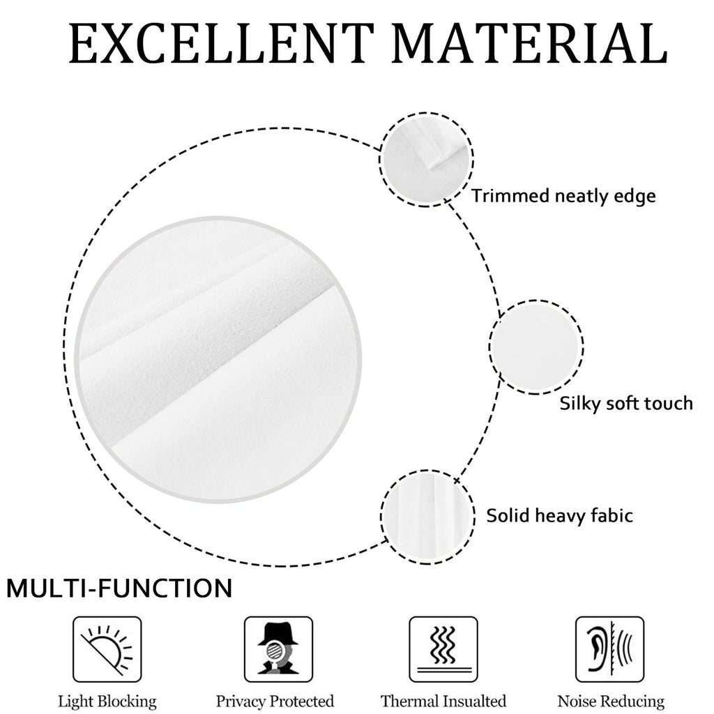 Smiletime White 63 In Long Velvet Curtains With Grommet, Thermal Insulated Super Soft Privacy Noise Reducing Light Filtering Vel